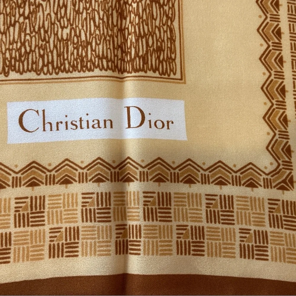 Christian Dior Vintage Patterned Scarf Authenticated